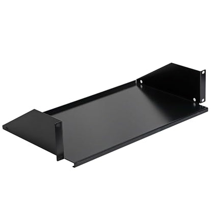 Aeons 2U 19-inch Universal Server Shelf Rack Mount Cantilever Center Mount Shelf 10" Deep, Fixed 19" Server Rack Cabinet Solid Shelf Black - style: 2U-10" Solid