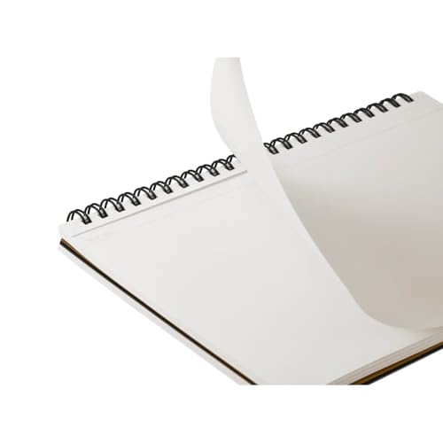 Maruman Mnemosyne Grid Notebook- Horizontal A5 Layout, 5.83" x 8.27", 70 Sheets / 140 Pages, 5mm Graph Paper Journal, Perforated Pages & Wire-Bound to Lay Flat, Black, Made in Japan - size: A5 (5.83" x 8.27")