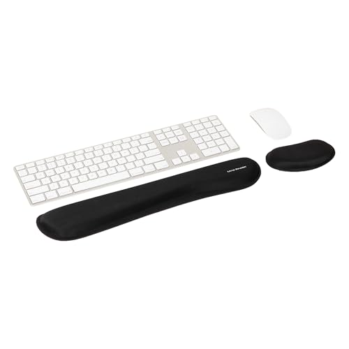 Mind Reader Ergonomic Keyboard and Mouse Wrist Rest Set, Gaming Accessory, Memory Foam, 16.75" L x 3" W x 0.75" H, 2 pcs, Black - size: Single Black