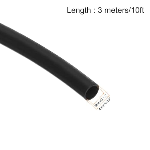 uxcell Black PVC Tube Wire Harness Tubing, 3mm(1/8 inch) ID 10ft Sleeve for Wire Sheathing Wire Protection - color: Black, size: 3mm