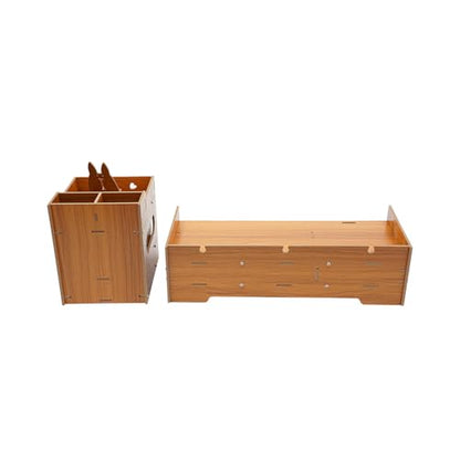 Computer Monitor Stand, Computer Rack with Drawers, Two top Platforms Desk Organizer Monitor Stand with Extra Large Storage Desktop Computer Stand for PC, Laptop, Printer, Screen, TV (07) - size: 07