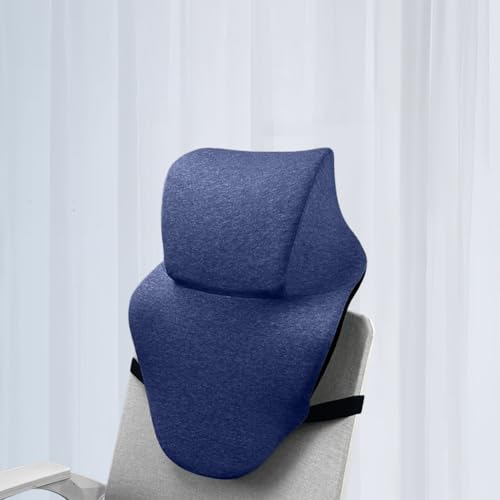 Office Chair Headrest, Adjustable Neck Support Pillow with Removable Washable Cover - Head Rest Attachment for Office Chairs and Wheelchairs, Neck Pillow for Desk Chair Napping (Blue) - color: Blue
