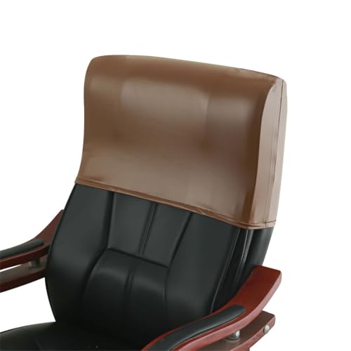 Waterproof Office Chair Headrest Cover,PU Leather Stretch Headrest Protector for Office Chairs,Head Rest Covers for High Back Computer Chairs,Furniture,Recliner Chair,2PCS, Orange - color: Orange, size: 2PCS