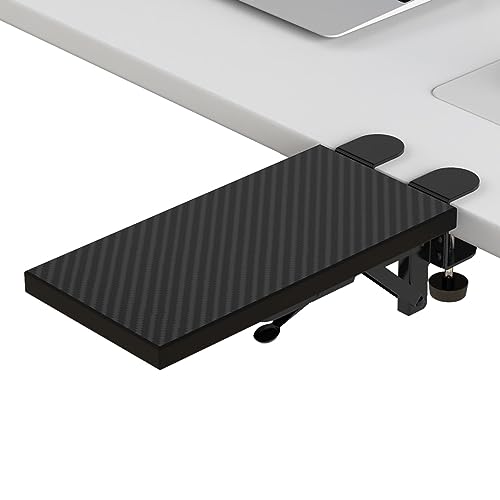 OUGIC Ergonomic Desk Extension Tray, 30 x 15 cm, Clamp Without Perforation, Foldable Keyboard Drawer Tray, Wrist Rest, Computer Stand, 15cm*30cm - color: Carbon, size: 15cm*30cm