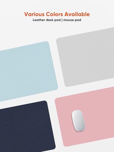 Double Sided Desk Mat, Mouse Pad, Waterproof Leather Desk Table Protector, Large Mouse Keyboard Pad Desk Blotter Pad for Home, Office, Work, Light Blue+Gray - color: Light Blue+gray