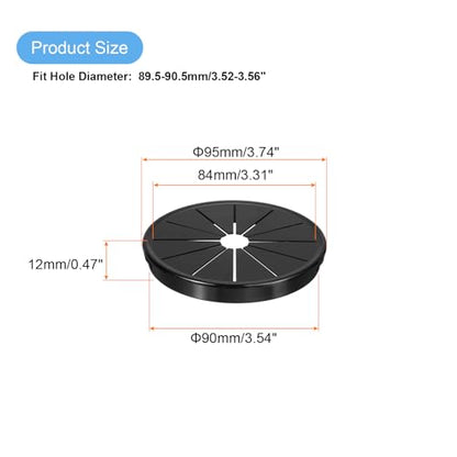 uxcell 3Pcs Desk Grommet Black, Snap Bushing Grommet with Shutter for Holes with 3.54"(90mm) Mounting, Round Nylon Snap in Cable Desk Grommet for Cables and Cords Management - size: 90mm