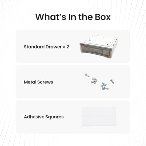 Under Desk Drawer 2-pack from 2B Neat - Self Adhesive Hidden Drawers - Heavy Duty Plastic - Easy Installation - Under Shelf Desk Organizer for Office and Schools Supplies