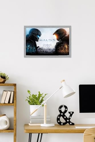 Halo 5 - Key Art Wall Poster, 22.4L" x 14.7W", Gray Framed Version - color: Gray Framed Version, size: 22.4"L x 14.7"W