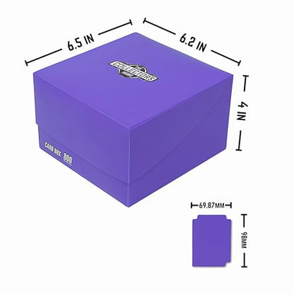 The Collector's Hubs Trading Card Storage Box 800 - Red | Card Box 800+ holds standard 35pt cards | 4-in-1 Compartments| Strong Double Wall Design | 8 dividers | Sports & Baseball Card Deck Box - Red