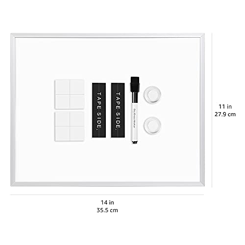 Amazon Basics Small Dry Erase Whiteboard, Magnetic Bulletin Board, with Marker and Magnets, 11"W x 14"H, Aluminum Frame - size: 11"W x 14"H, style: Aluminum frame