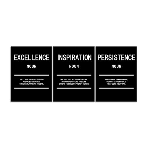 Inspirational Wall Art for Office Inspiration Excellence Persistence Motivational Creation Print Canvas Poster Painting Modern Inspiring Artwork for Home Living Room Stretched and Framed[36''Wx 16''H] - color: Inspirational-13, size: 16.00" x 36.00"
