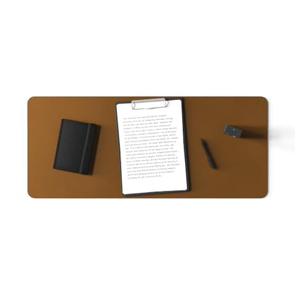 POUT TekDec Mat – Vegan Leather Desk Pad (31.5×13.4in / 80×34cm), Water-Resistant Surface, Anti-Slip Base, Scratch & Heat Protection, Multi-Functional Writing & Mouse Pad – Caramel Tan - color: Caramel Tan