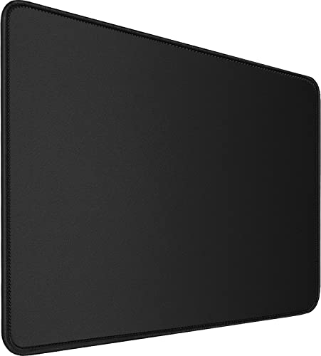 Mouse Pad, Upgraded 30% Larger Mouse pad with Durable Stitched Edges, Waterproof Mousepad, Nonslip Natural Rubber Base Mouse pad for Gaming Computer, Laptop, Office, Home, 11.8 x 9.8 x 0.12 in - color: Black, size: Medium