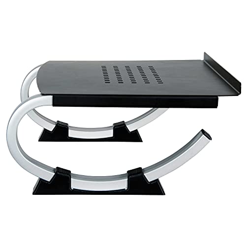 Allsop Redmond Adjustable Laptop Stand, Vented Curved Sturdy Metal Ergonomic Riser, Black (ASP30498) - style: Laptop Stand