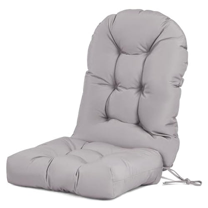 Adirondack Chair Cushion Tufted Waterproof Outdoor Rocking Chair Cushions with Ties Anti-Slip High Back Patio Chair Cushions for Patio Furniture Cushions - color: Gray