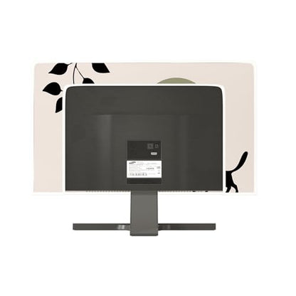 Boho Cat Waterproof Television Cover 32 Inch Black and Green Bohemian Plants Stripe Screen TV Cover for LCD LED PC Desktop and Home Hanging TV Anti-Static Dustproof Protective - color: green and black, size: 32 Inch