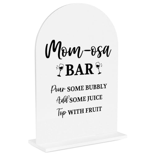 Baby in Bloom Shower Decorations, Baby Shower Sign, 5x7 Inch Arch Acrylic Mimosa Bar Sign, Reception & Event Party,Birthday Party Decorations - color: Bar