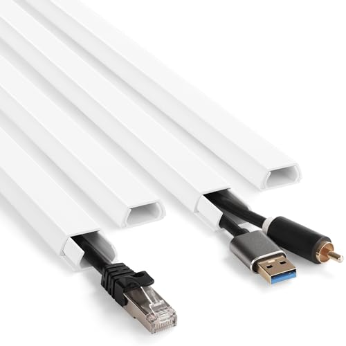 66in White Wire Covers for Cords Kit, Wall Cord Hider, Cord Covers for Wires on Wall, TV Cable Hider Kit, Easy to Install Cable Management 4XL16.5 W0.86 H0.43in - color: White, size: Small-66in