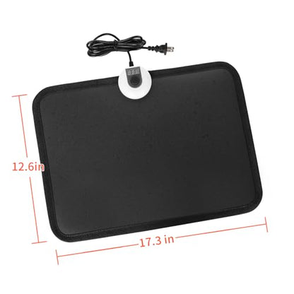 Electric Heated Floor Mats - AC 110V Foot Heater, Heated Foot Warmer Mat Under Desk for Office and Home (Black) - color: Black