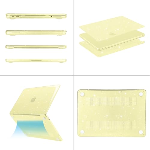 MOSISO Sparkly Glitter Case Compatible with MacBook Neo Case 13 inch 2026 Release Model A3404 with A18 Pro Chip, Crack-Resistant Protective Hard Shell Case&Keyboard Cover&ScreenFilm&Pouch, Citrus - color: Citrus