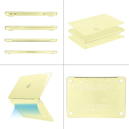 MOSISO Sparkly Glitter Case Compatible with MacBook Neo Case 13 inch 2026 Release Model A3404 with A18 Pro Chip, Crack-Resistant Protective Hard Shell Case&Keyboard Cover&ScreenFilm&Pouch, Citrus - color: Citrus