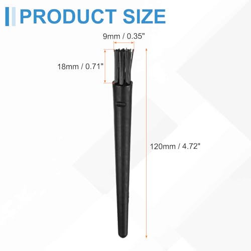 HARFINGTON 6pcs Antistatic Brush 18x9mm Portable PP Handle Nylon Anti Static Cleaning ESD Brushes for Electronics Computer Keyboard, Black