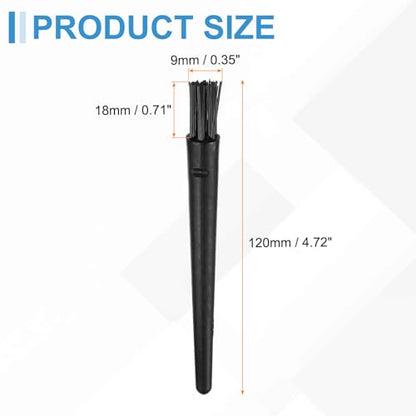 HARFINGTON 6pcs Antistatic Brush 18x9mm Portable PP Handle Nylon Anti Static Cleaning ESD Brushes for Electronics Computer Keyboard, Black