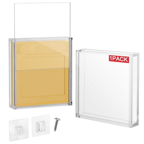 1PC Clear Acrylic Game Cartridge Case Protector Box Compatible with Nintendo Game Boy Color, 3mm Thick Dustproof Wall Storage Holder Protective Game Cartridge Display Case (Case Only)