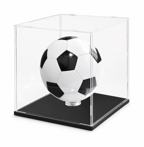 Clear Acrylic Display Case, 10x10x10inch (25x25x25cm) | Assemble Cube Display Box, Black Base, Dustproof Protection, For Collectibles Memorabilia Figurines - size: 10 x 10 x 10 inches