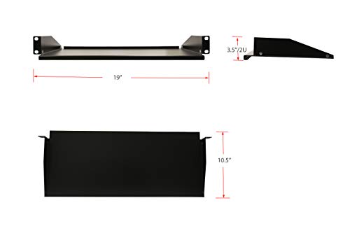 Aeons 2U 19-inch Universal Server Shelf Rack Mount Cantilever Center Mount Shelf 10" Deep, Fixed 19" Server Rack Cabinet Solid Shelf Black - style: 2U-10" Solid