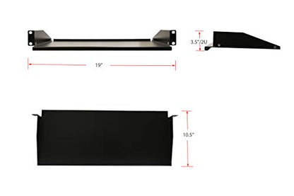 Aeons 2U 19-inch Universal Server Shelf Rack Mount Cantilever Center Mount Shelf 10" Deep, Fixed 19" Server Rack Cabinet Solid Shelf Black - style: 2U-10" Solid
