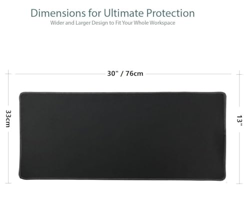 [30" x 13"] Extended-Large Mouse pad, Keyboard pad - Enhance Your Gaming Experience with The Desk mat - Waterproof and Easy to Clean - lint-Free - Ideal for Gaming Table (Black, Extended) - size: 30L x 13W inches