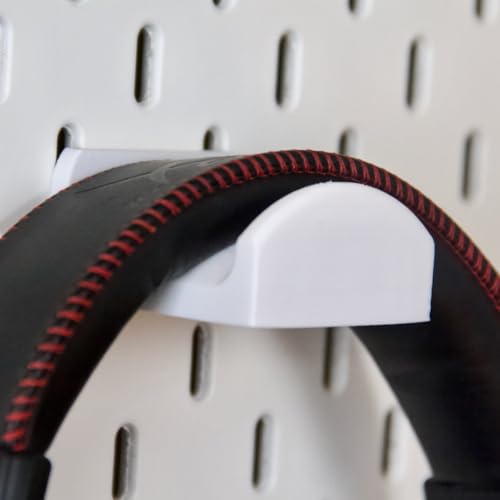 Headphone Holder Compatible with IKEA SKADIS Pegboard Headset Hanger Hook - color: White
