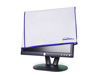 Computer Monitor dust Cover for Flat Panel LCD-Silky Smooth Anti-Static Vinyl with Blue Trim (26W x18H x4D) - size: 26W x18H x4D