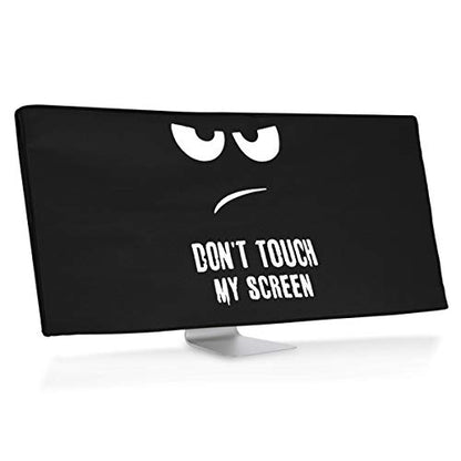 kwmobile Computer Monitor Cover Compatible with 34-35" monitor - Don't Touch My Screen White/Black