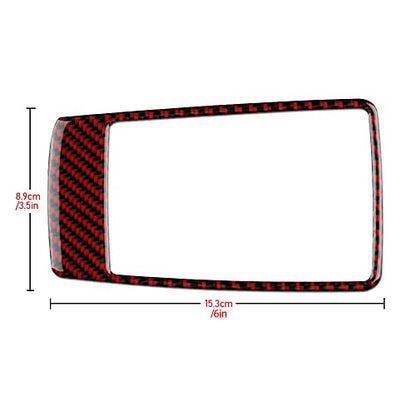 AIRSPEED Carbon Fiber Car Gear Shift Knob Panel Cover Center Console Sticker Interior Trim for Subaru Impreza 2017-2023 Crosstrek 2018-2023 Accessories (Black with Red) - color: Center Panel Cover-Black with Red
