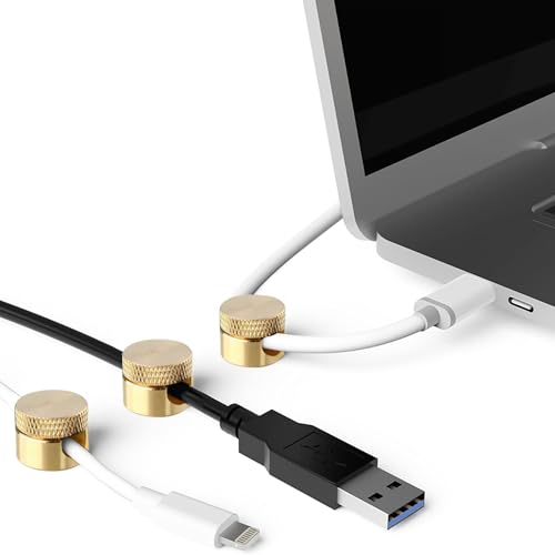 3PCS Premium Cord Holder for Nightstand, Computer Cord Organizer for Desk, Appliance Cord Organizers, Stick-On Cable Clip for Charger, Laptop, USB, Headphones, Wire Management Set, Gold - color: Gold