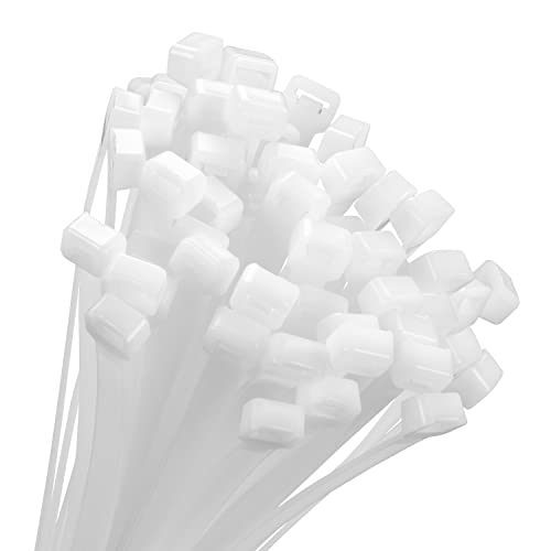 Armpow 18 inch White Zip Ties Heavy Duty 100 PACK, 200 LBS Ultra Exclusive Strong Plastic Wire Ties, Large Cable Ties Extra Long Tie Wraps, Indoor and Outdoor UV Resistant - color: White, size: 18 inch