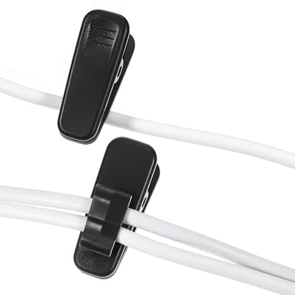 24 PCS Clips for Earphone Wire, 1 Inch Length Earphone Wire Clip Small Headphone Clips Lapel Mic Clip Headphone Mount Cable Clothing Clip for Fixing Earphones Microphone Cord (Black White)