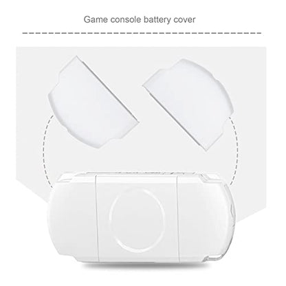 SING F LTD 2PCS Replacement Battery Door Covers Cases Protectors Compatible with Sony PSP 2000 2003 2004 3000 3003 3004 White Plastic Console Accessories - color: White