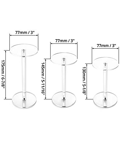 QWORK Round Acrylic Display Stand, 2 Sets Premium Clear Round Riser Stands
