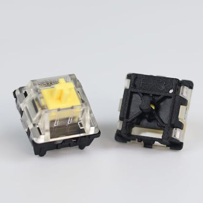 GATERON KS-15 Optical Yellow Keyboard Switches, 35gf RGB LED Infrared Path Linear Key Switches for Mechanical Keyboard (35PCS, Yellow) - color: yellow