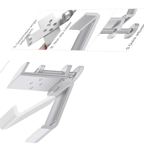 All Aluminum Foldable Headphone Holder - Universal Stand for Gaming PC Accessories, Under Desk Clamp Hook (Silver) - color: Silver