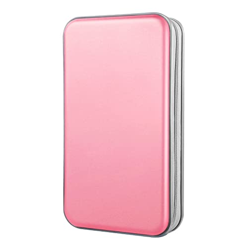 DVD Case, Bivisen CD Case Holder Wallet Binder 96 Capacity CD/DVD Cases Storage Holder Binder Organizer Wallet Book for Car Home Travel (Light Pink) - color: Light Pink