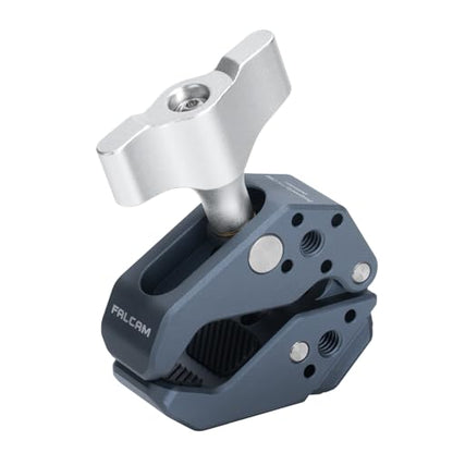 FALCAM Super Clamp, Crab-Shaped Super Clamp with 1/4", 3/8" and Arri Locating Pin Threaded Holes,T-Shaped Wingnut-F22A4801