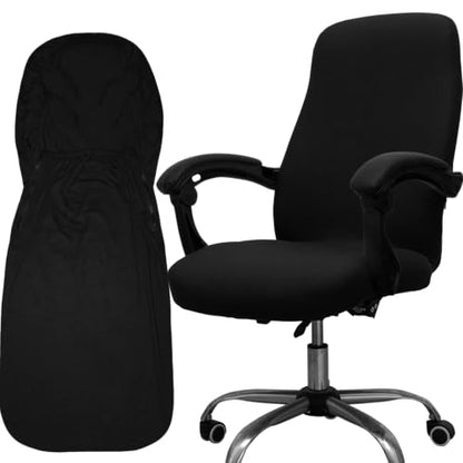 Melaluxe Office Chair Cover - Universal Stretch Desk Chair Cover, Computer Chair Slipcovers (Size: L) - Black - color: Black, size: Large Chair Cover