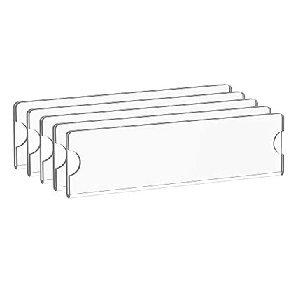 Richboom Acrylic Wall Name Plate Holder, 2x8 Inch, 5 Pack Clear Acrylic Sign Holder Frame with Adhesive Tapes, Door Plates for Home, Office, Classroom