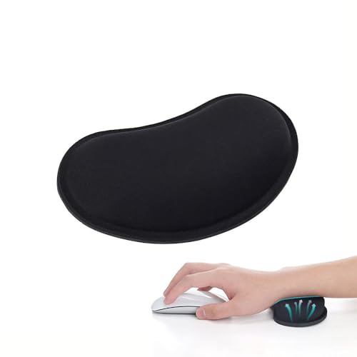 MXCOIRTP Wrist Rest for Mouse, Ergonomic Memory Foam Wrist Cushion Support Pad, Mouse Wrist Pad with Non-Slip Base for Typing Pain Relief, Office, Home, Gaming, Computer, Black - color: Black