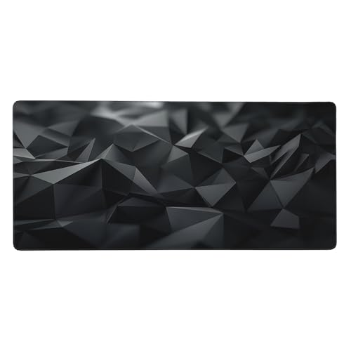 Large Mouse pad, XXL Gaming Keyboard pad, Dark Gray Geometric Pattern, Water-Resistant and Slip-Resistant, Suitable for Gaming and Office use, Laptop Computer Table Protection pad, 35.4 x 15.7 inches - color: Dark gray checkered