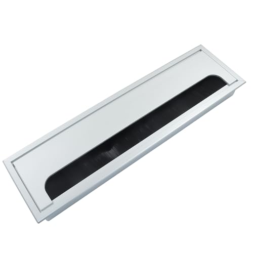 Cable Grommet, 280mm x 80mm Rectangle Hole Cover for Desk Organizers, Silver Desk Grommet Hole Cover for Computer Desk Table - color: Silver, size: 280 x 80mm